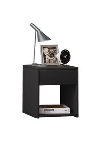 Mid.you Nachttisch , Schwarz , Holzwerkstoff , 1 Schublade(n) Schubladen , 35x40x35 cm , Schlafzimmer, Nachttische