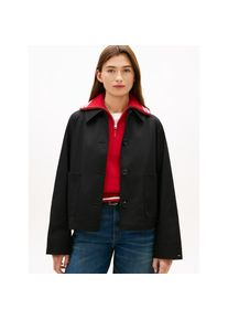 Tommy Hilfiger, Unisex, Kurzjacke &raquo;COTTON SHORT JACKET&laquo; mit aufgesetzten Taschen, Relaxed Fit, schwarz, XL (46), Kurze Jacke von Tommy Hilfiger 