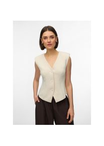 V&eacute;ro Moda Vero Moda, Unisex, Jerseyweste &raquo;VMSCARLET SL FITTED TOP JRS EXP&laquo; Materialmix mit Stretch, regular fit, birch, XL, Jerseyweste von Vero Moda