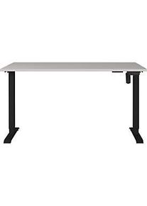 Schreibtisch Monaco, elektrisch h&ouml;henverstellbar, Rechteck, T-Fuss, Memorybedienpanel, B 1400 x T 800 x H 720-1190 mm, kaschmir/schwarz