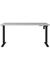 Schreibtisch Monaco, elektrisch h&ouml;henverstellbar, Rechteck, T-Fuss, Memorybedienpanel, B 1600 x T 800 x H 720-1190 mm, kaschmir/schwarz