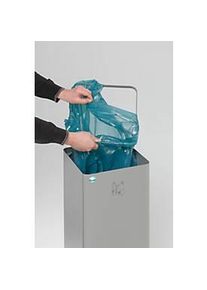 Var Wertstoffsammelger&auml;t WSG Quadro 79, 70 Liter, silber beschichtet, smaragdgr&uuml;n RAL 6001