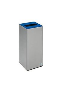 Var Wertstoffsammelger&auml;t WSG Quadro 79, 70 Liter, silber beschichtet, RAL 5010 blau