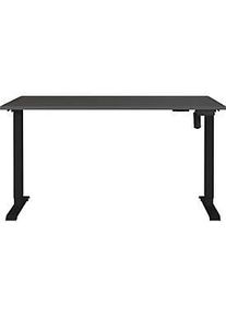 Schreibtisch Monaco, elektrisch h&ouml;henverstellbar, Rechteck, T-Fuss, Memorybedienpanel, B 1400 x T 800 x H 720-1190 mm, graphit/schwarz