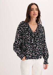 Tunika aus feinem Viskose-Mix in schwarz, Gr&ouml;sse 40, bonprix