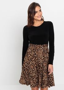 Minikleid mit Print in schwarz, Gr&ouml;sse 44/46 (L), bonprix