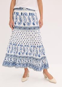 Maxirock aus reiner Baumwolle in blau, Gr&ouml;sse 38, 100% Baumwolle, bonprix