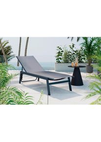 Ambia Garden Gartenliege , Anthrazit , Metall, Textil , 59x95x160 cm , UV-best&auml;ndig, regenabweisend, R&uuml;ckenlehne verstellbar , Gartenm&ouml;bel, Gartenliegen, Sonnenliegen