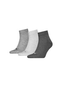 Puma, Unisex, Puma Kurzsocken &raquo;Puma UNISEX QUARTER PLAIN 3P&laquo; 3 Paar, Atmungsaktiv, Rippenb&uuml;ndchen, weiche Baumwollmischung, anthraci, l mel grau, m 