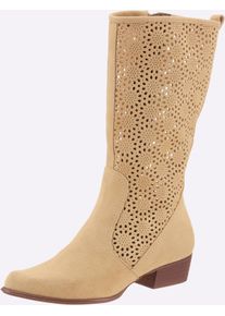 Heine Witt Damen Stiefel, sand, Gr&ouml;&szlig;e 39, 100% Rindsleder