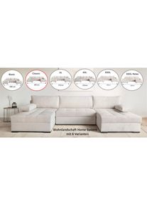 Goodproduct, GOODproduct Wohnlandschaft &raquo;Home System U-Form, von B: 269-352 cm w&auml;hlbar, 6 Varianten zur Auswahl&laquo; mit Bettfunktion, Bettkasten & 