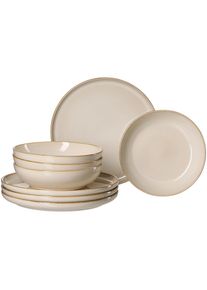 Ritzenhoff & Breker Ritzenhoff & Breker, Tafelservice &raquo;Olivia&laquo; Reatkivglasur, jedes St&uuml;ck ein Unikat, beige, Steingut, 8 Stk.