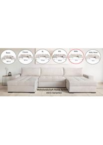 Goodproduct, GOODproduct Wohnlandschaft &raquo;Home System U-Form, von B: 269-352 cm w&auml;hlbar, 6 Varianten zur Auswahl&laquo; mit Bettfunktion, Bettkasten & 