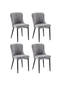 MCA furniture, MCA furniture 4-Fussstuhl &raquo;ABOSHI Esszimmerstuhl (4er Set)&laquo; (Set) 4 Stk.Taschenfederkern, Metall schwarz,Vintage-Veloursoptik,belastbar