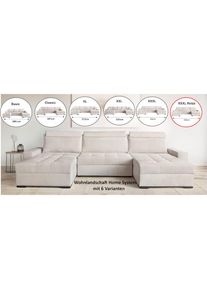 Goodproduct, GOODproduct Wohnlandschaft &raquo;Home System U-Form, von B: 269-352 cm w&auml;hlbar, 6 Varianten zur Auswahl&laquo; mit Bettfunktion, Bettkasten & 