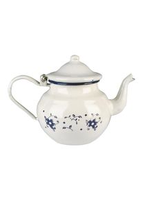 Ackerman Teekanne &raquo;Ibili Sena 0.7 Liter&laquo; 0,7 l Weisse Teekanne mit Blumen, blau, 0,7 l