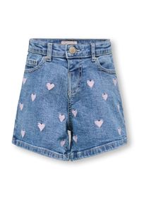 Only Mini Shorts 'KMGJuicy' M&auml;dchen Gr&ouml;&szlig;e 104 blue denim / rosa