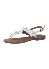 Tamaris Zehentrenner Damen Gr&ouml;&szlig;e 39 silber / wei&szlig;