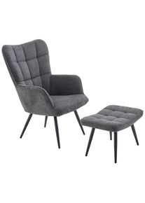 Ti`me Ti'me Relaxsesselset , Dunkelgrau , Metall, Textil , 68x100x78 cm , Wohnzimmer, Sessel, Relaxsessel