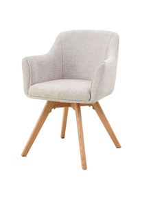 Livetastic Armlehnstuhl , Karamell , Holz, Metall, Textil , Eiche, Pappel , massiv, Sperrholz , U-Form , 61x85.5x63.5 cm , Sitzfl&auml;che 360&deg; drehbar , Esszimmer, St&uuml;hle, Polsterst&uuml;hle
