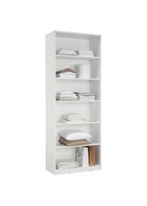 Xora Regal , Weiss , Holzwerkstoff , 5 F&auml;cher , 72x194x36 cm , Wohnzimmer, Regal, B&uuml;cherregale