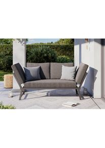 Ambia Garden Gartenbank , Grau , Metall , 220x163x68 cm , Gartenm&ouml;bel, Gartenb&auml;nke