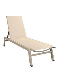 Ambia Garden Sonnenliege , Beige , Metall, Textil , 55x92x164 cm , R&uuml;ckenlehne verstellbar , Gartenm&ouml;bel, Gartenliegen, Sonnenliegen