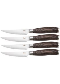 Homeware Profession. Steakmesserset , Metall, Holzwerkstoff , 4-teilig , Pakkaholz , Lfgb , rostfrei, gezackte Spitze , Besteck, Messer