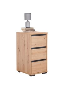 CARRYHOME Nachttisch , Anthrazit, Eichefarben , Kunststoff , 3 Schublade(n) Schubladen , 40x79x48 cm , Schlafzimmer, Nachttische