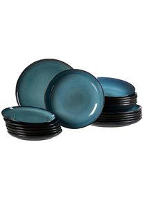 Ritzenhoff & Breker Ritzenhoff & Breker, Tafelservice &raquo;Bali&laquo; Reaktivglasur, jedes St&uuml;ckein Unikat, blau, Steinzeug, 18 Stk.