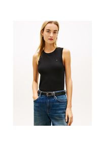 Tommy Hilfiger, Unisex, Funktionstop &raquo;SLIM CODY C-NK TANK TOP&laquo; mit gerippter Textur, Rundhals, schwarz, M (40), Tanktop von Tommy Hilfiger Womenswear