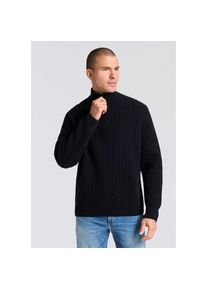 BOSS Orange, Herren, BOSS Orange Strickpullover &raquo;Kwinter&laquo; Troyer-Kragen, Rippstrick, relaxed fit, dunkelblau404, 3XL, Pullover von BOSS Orange 