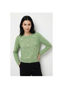 V&eacute;ro Moda Vero Moda, Unisex, Wollpullover &raquo;VMFIORELLA EMB LS O-NECK SHORT PULL BOO&laquo; mit Blumenstickerei, mistletoe detail:melange with embro as sample, L, 