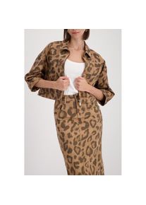 monari, Unisex, Kurzjacke &raquo;Leodruck allover&laquo; ohne Kapuze Regular fit mit Leo-Print, biscotti gem, 46, Stylische Jacke von monari