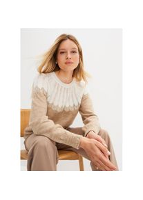 bonprix, Unisex, bonprix Ajourpullover aus Polyacryl, Polyester und metallisierten Fasern, mehrfarbige Optik, beige, 48/50 (XL), Ajourpullover f&uuml;r 