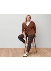 Tchibo - Feinstrickcardigan mit Zopfmuster - Damen - Gr. S - cognac
