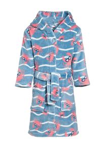 Playshoes Bademantel 'Krebs' M&auml;dchen Gr&ouml;&szlig;e 122/128 blau / lachs / wei&szlig;