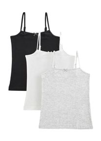 next Unterhemd M&auml;dchen Gr&ouml;&szlig;e 116 graumeliert / schwarz / wei&szlig;