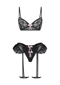 Trendyol, Femmes Ensemble de linge, rose / noir