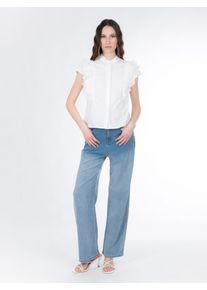 Influencer Bluse Damen Gr&ouml;&szlig;e L wei&szlig;