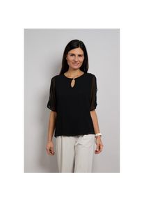 Seidel Moden, Unisex, Chiffonbluse &raquo;Otto exclusiv&laquo; Halbarm mit Cut-Out-Detail und Glitzerstein - MADE IN GERMANY, schwarz, 44, Feminines Shirt von 