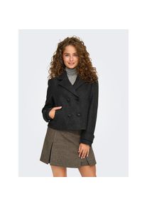 Only, Unisex, Only Kurzjacke &raquo;ONLFREJA LIFE SHORT DB JACKET OTW NOOS&laquo; Kunstfaser, dunkelgrau melange, M, Moderne Jacke von Only