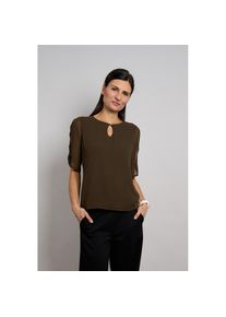 Seidel Moden, Unisex, Chiffonbluse &raquo;Otto exclusiv&laquo; Halbarm mit Cut-Out-Detail und Glitzerstein - MADE IN GERMANY, kaffee, 44, Feminines Shirt von 