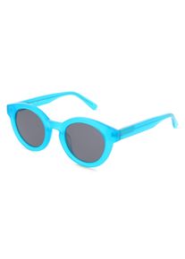 Fielmann Q 083 SUN FLEX CL TANI | Lunettes de soleil unisexe | Ronde | Monture: Polyallyldiglycolcarbonate (CR39) Bleu Laiteux | Couleur du verre: 