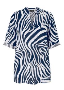 Doris Streich - Long-Bluse mit 3/4-Arm, blau, Gr. 42, Leinen