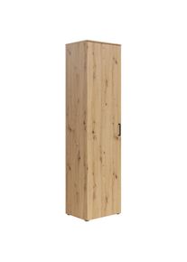 Milino Mehrzweckschrank , Eiche Artisan , Kunststoff , 4 Einlegeb&ouml;den + 1 Konstuktionsboden F&auml;cher , 50x195x40 cm , FSC MIX , stehend , Waschk&uuml;che, Mehrzweckschrank