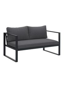 Ambia Garden Loungesofa , Anthrazit , Metall, Textil , 134x63x76 cm , Gartenm&ouml;bel, Loungem&ouml;bel, Gartensofas