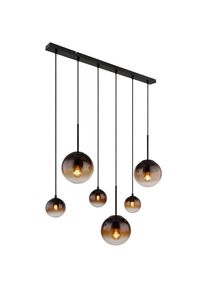 Globo H&auml;ngeleuchte , Klar, Schwarz , Metall, Glas , 20x117x91 cm , h&ouml;henverstellbar , Lampen & Leuchten, Innenbeleuchtung, H&auml;ngelampen, Pendelleuchten