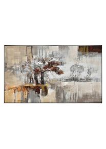 Monee &Ouml;lgem&auml;lde , Braun, Grau, Weiss , Holz, Textil , Kiefer , vollmassiv , rechteckig , 120x70 cm , handgemalt , Bilder & Rahmen, Bilder, &Ouml;lbilder