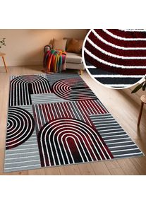 Goodproduct, GOODproduct Teppich &raquo;Lysandra&laquo; rechteckig 8 mm H&ouml;he 3D-Effekt, softer Kurzflor, pflegeleicht, leichter Glanz, Scandi-Look, rot, 